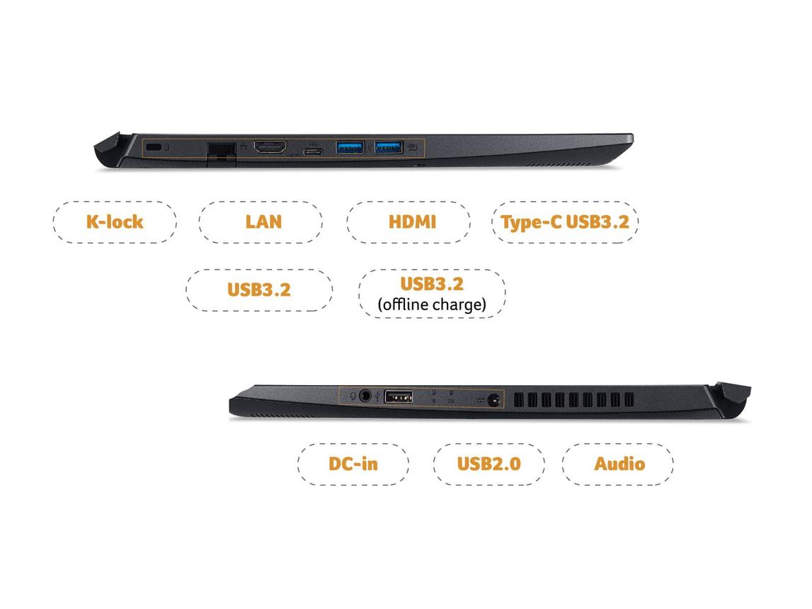 Acer Aspire 7 keyboard and display close up for coding and ML tasks
